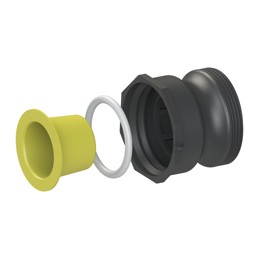2’’ short Camlock male with 21B X S60X6 female, gasket, plug