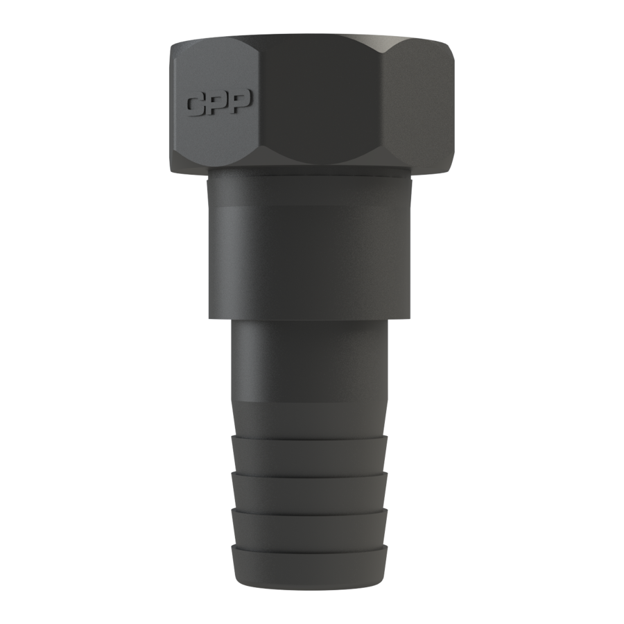 2'' NPS female Easy-Seal x 1½'' hose barb, G/P/P