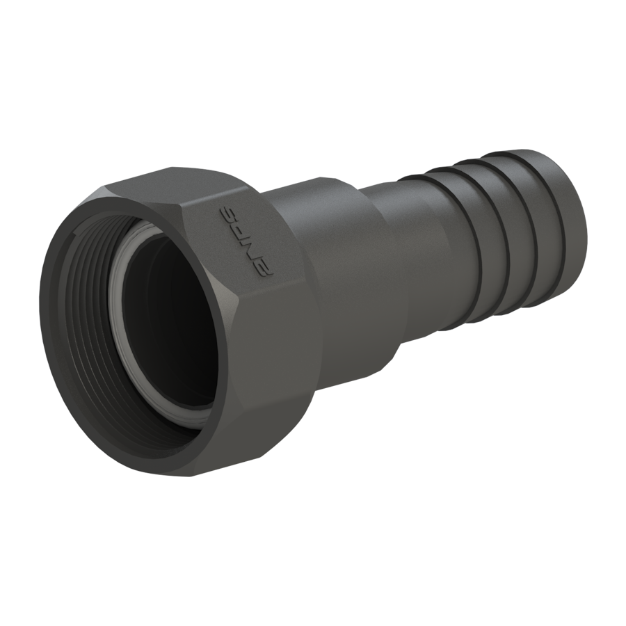 2'' NPS female Easy-Seal x 1½'' hose barb, G/P/P