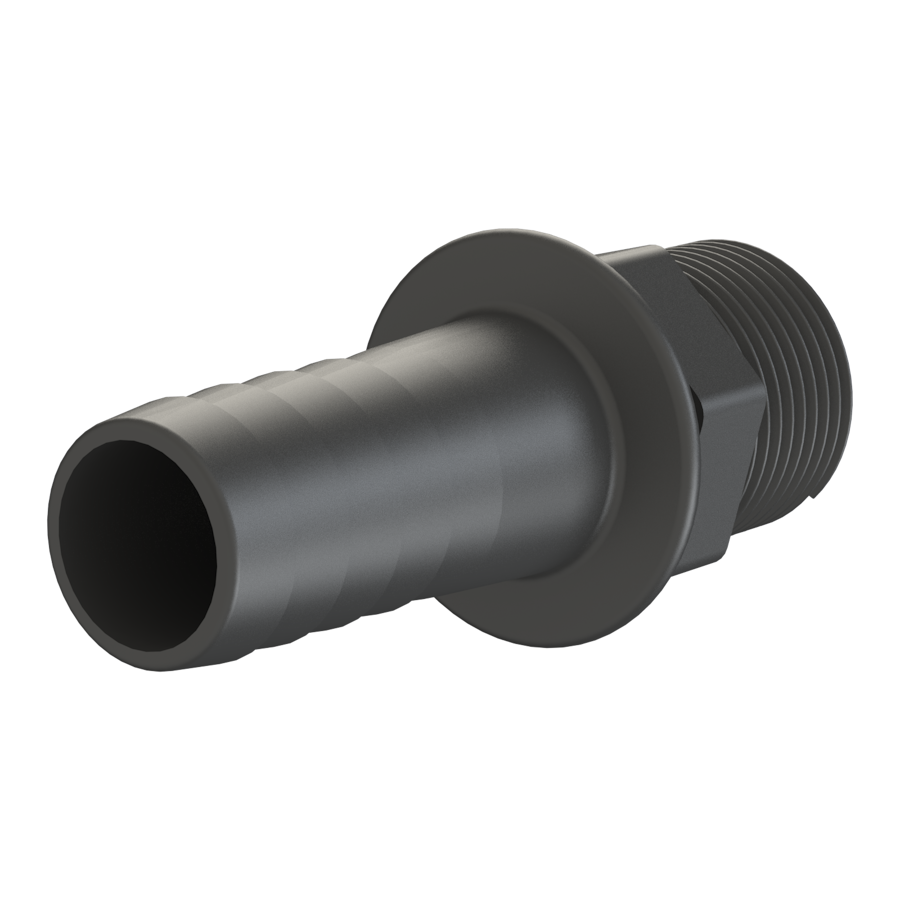 1'' BSPP hex. Male X 1''(25mm) hose tail G/P/P