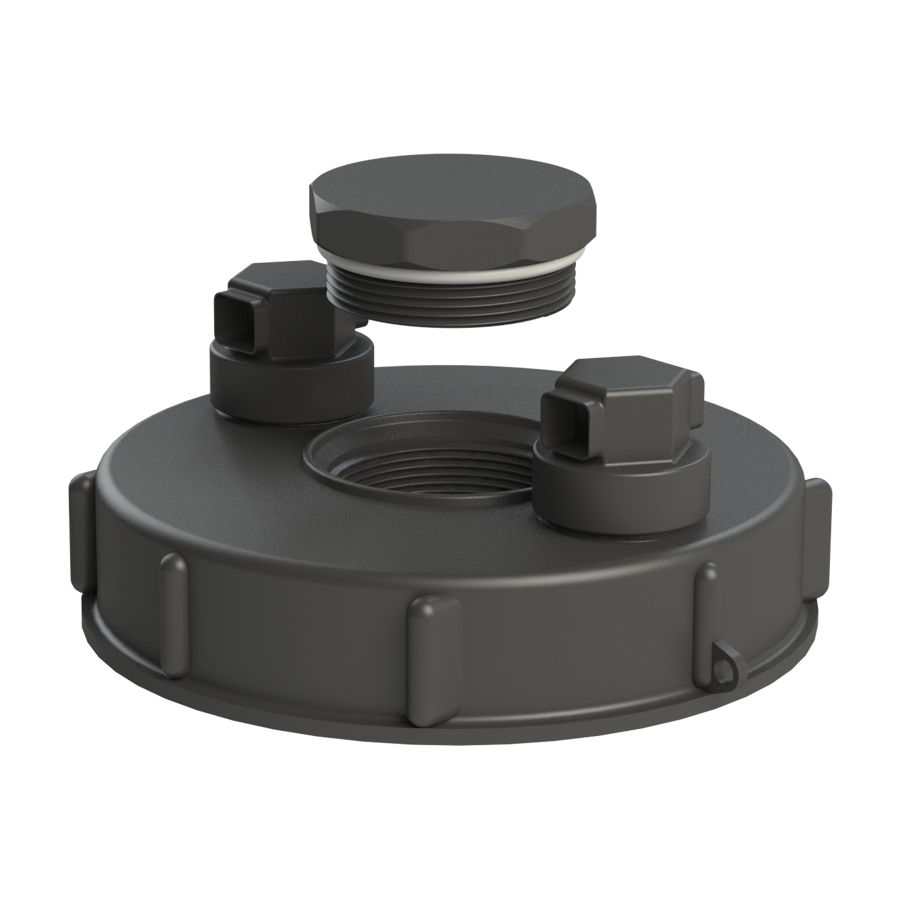 150mm (6'') IBC fill cap, 2 fast auto vents, G2 X 11.5, G/P/P
