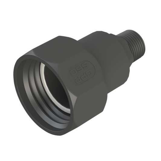 ¾’’ BSPP Hex Male tail to S60x6 Buttress Female, C/W Seals, G/P/P