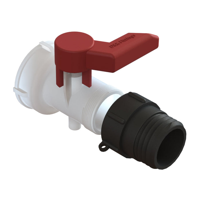 CPP NPS female to male threaded adaptor fitted to an IBC valve