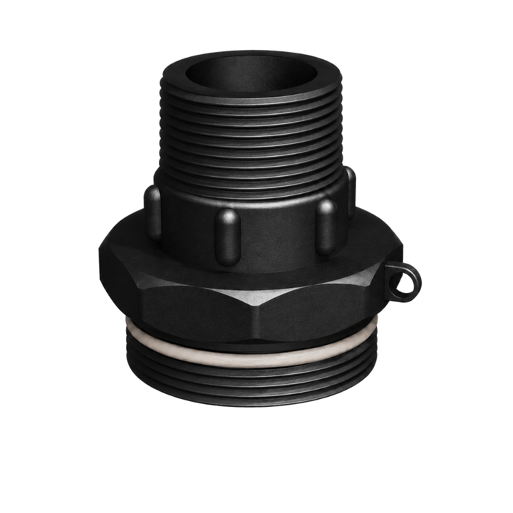 CPP® BCS G2 × 11.5 (2″ BSP/NPS) Drum Thread × 1¼″ NPT Male in black glass-filled polypropylene – product view 2