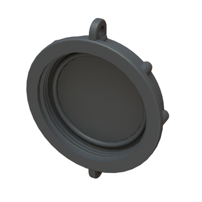 2 BSP dust cap for IBC valve camlock outlet, P/P Black