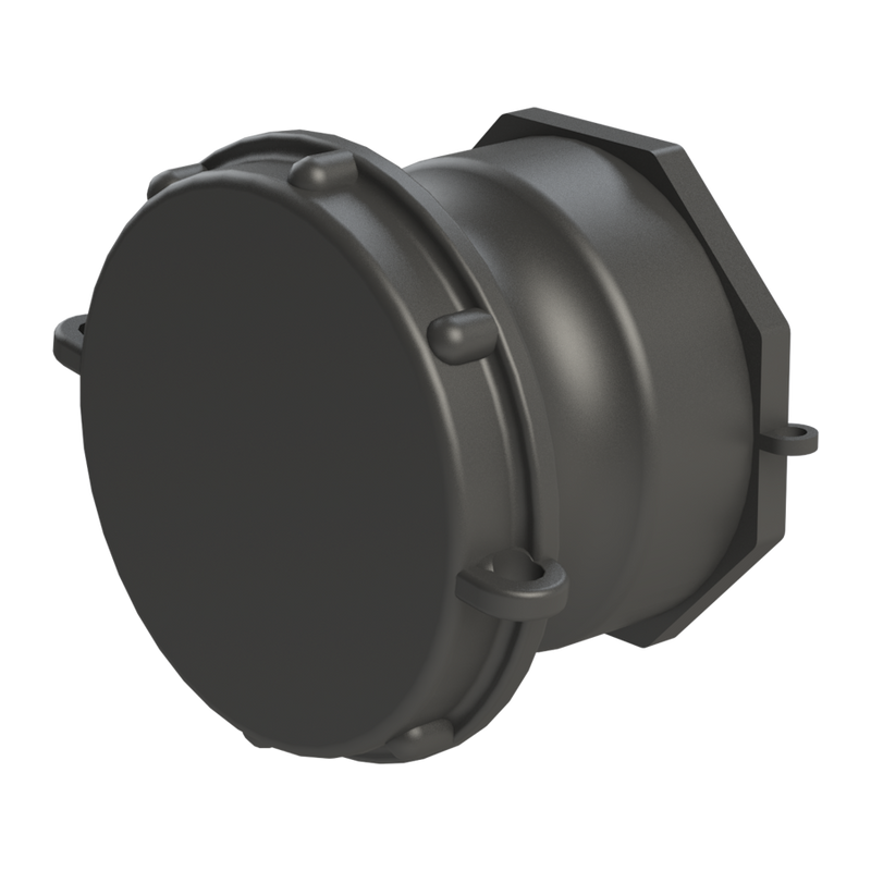 S60X6 Female × 2″ Short Male Camlock Type A (21B) - Gasket, Cap & Foil - Polypropylene - CPP®
