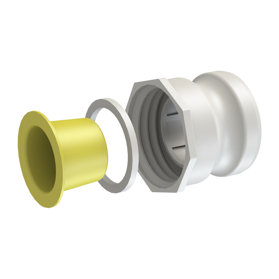 2’’ short Camlock male X S60X6 female, gasket, plug