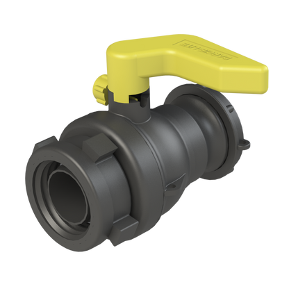 2'' 'DARCIE-LITE' IBC ball valve, S60X6 female buttress in-let x 2'' Camlock adapter with 2'' pipe t