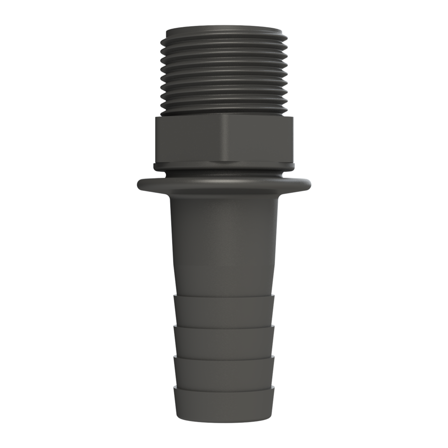 1'' BSPP hex. Male X 1''(25mm) hose tail G/P/P