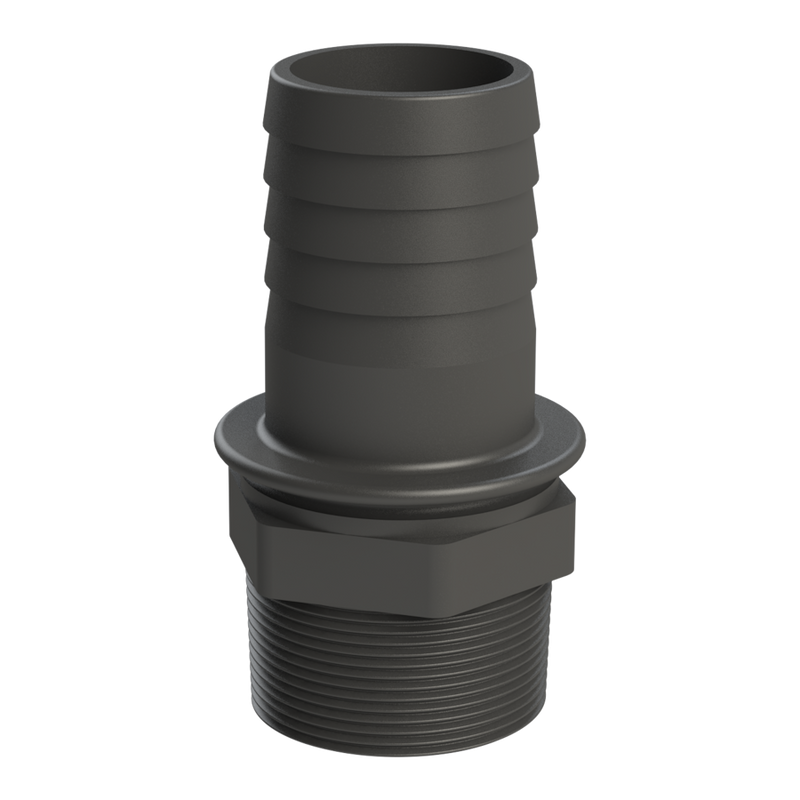 2″ BSPP Hex Male × 2″ (50 mm) Hose Tail - GF Polypropylene - CPP®