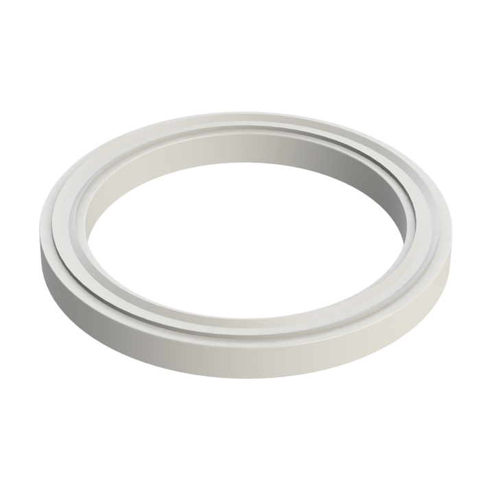 CPP® 1½ inch ribbed Lugged gasket in white PP elastomer