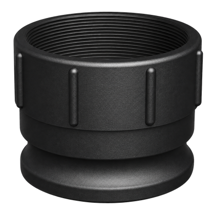 4″ Male Camlock × 4″ NPT Female (Type A) in black glass-filled polypropylene