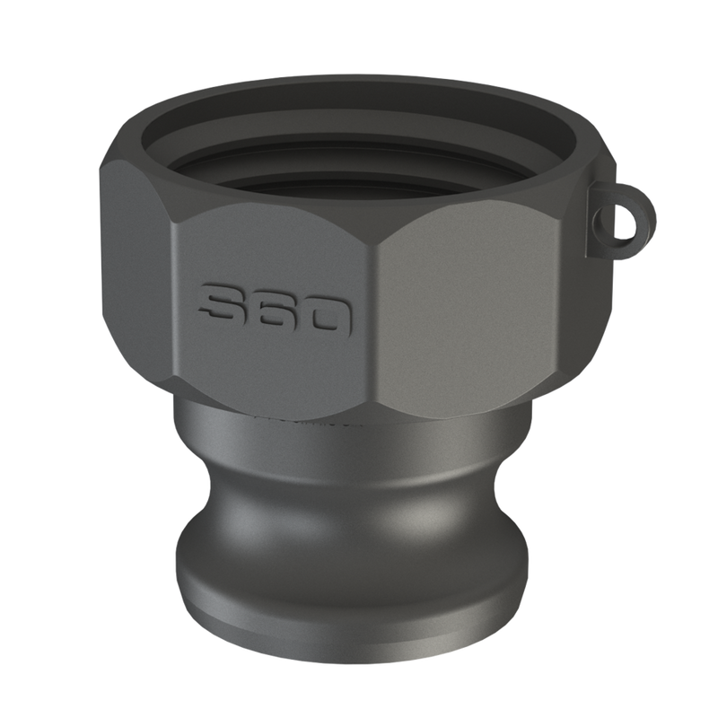 S60X6 Female × 1½″ Male Camlock Type A - GF Polypropylene - CPP®
