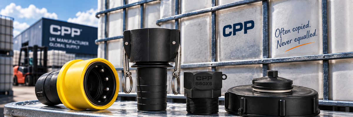 CPP polymer fittings and couplings in an industrial IBC setting