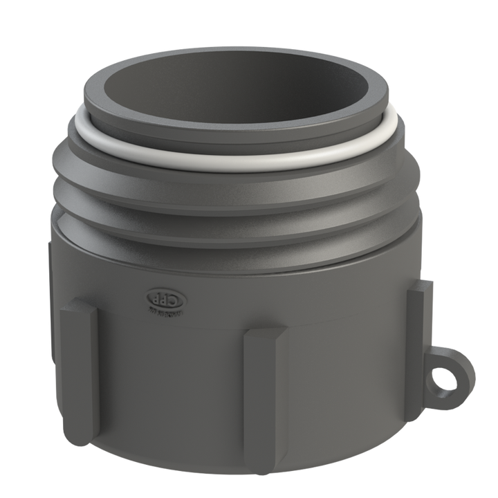 CPP® S70X6 Drum Thread × 2″ BSPP Female in black glass-filled polypropylene – product view 1