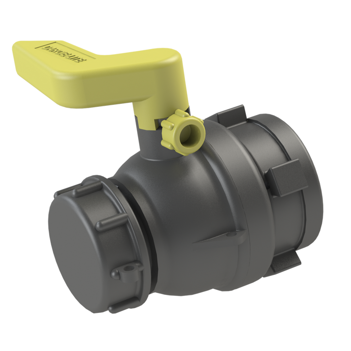 CPP DL260UF60UM7 DARCIE-LITE IBC ball valve, S60X6 female inlet to S60X6 male outlet