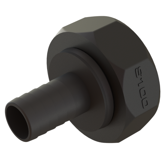S100X8 female buttress C/W seal X 1 ½” (38mm) hose tail, G/P/P