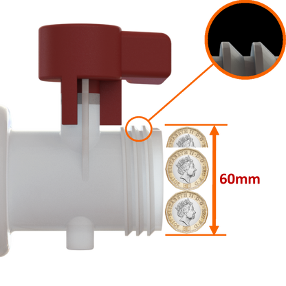 1'' BSP hex male adapter X S60X6 female buttress C/W seal G/P/P